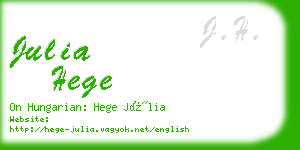 julia hege business card